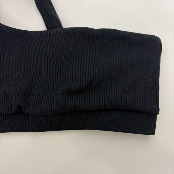 Mimi The Label Black Ribbed One Shoulder Swimsuit Top Size Small - Picture 3 of 7